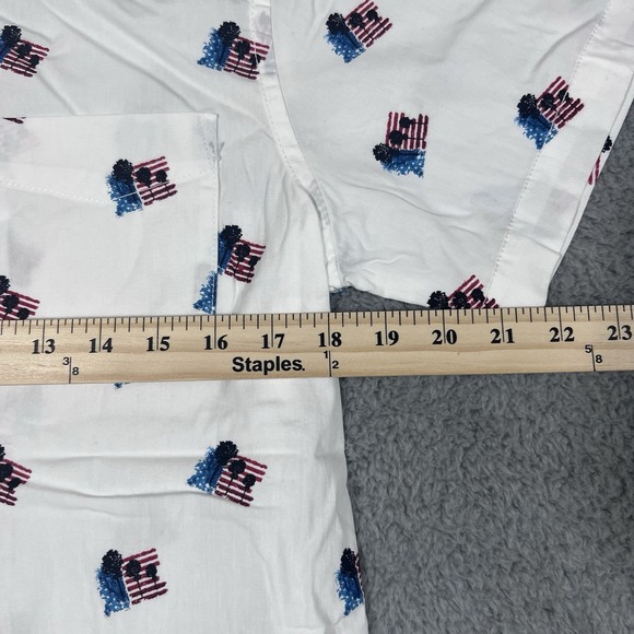 Free Planet USA Stars And Stripes Flag America Button Up Cotton Shirt Small NWT - Picture 3 of 9